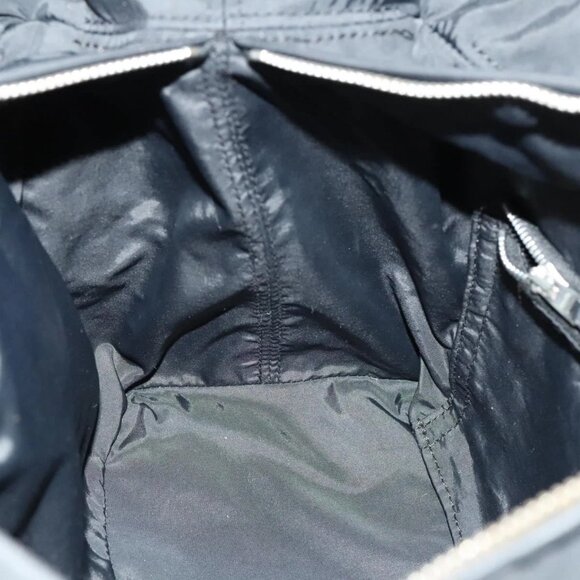 HERMES Acape Luco PM Hand Bag Nylon Black Silver Auth bs28738 - Picture 14 of 16